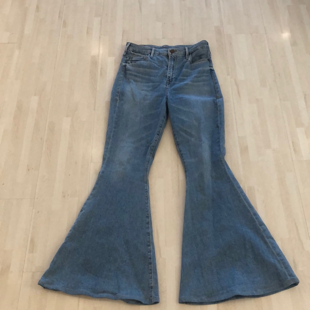 Ultra high rise bell bottom flared jeans